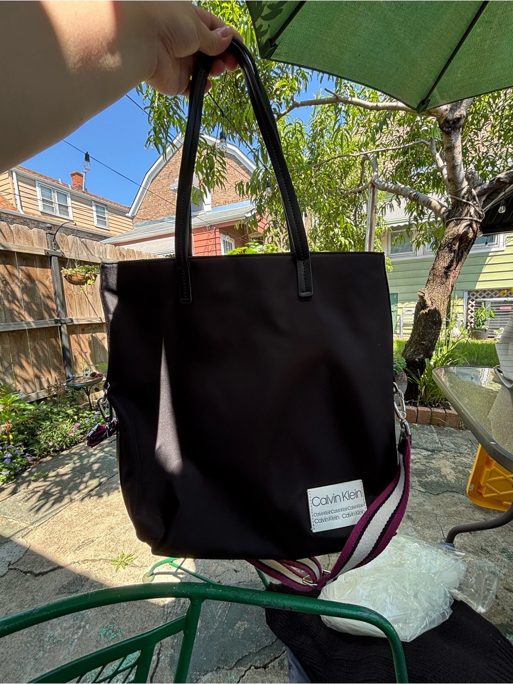 Calvin Klein Black Tote with Contrast Strap